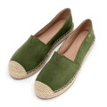 Damskie espadryle z plecionym noskiem zielone 100-DP-805-Z