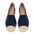 Damskie espadryle z plecionym noskiem granatowe 100-DP-805-N