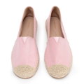 Damskie espadryle z plecionym noskiem różowe 100-DP-805-P