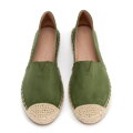 Damskie espadryle z plecionym noskiem zielone 100-DP-805-Z