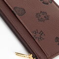 Damskie etui na karty z imitacji skóry ciemny brąz 101-1Y-P12-4