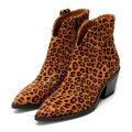 Dámske kovbojské čižmy s leopardím vzorom hnedé 101-D-963-4