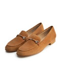 Damskie mokasyny ze skóry zamszowej z ozdobą brązowe 102-D-101-5