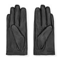 Damskie rękawiczki samochodowe ze skóry naturalnej czarne 45-6L-210-1