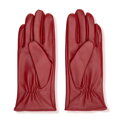 Damskie rękawiczki skórzane z ociepleniem czerwone 39-6A-049-3