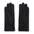 Damskie rękawiczki z dekoracyjnym akcentem czarne 39-6P-058-1