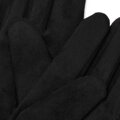 Damskie rękawiczki z dekoracyjnym akcentem czarne 39-6P-058-1