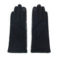 Damskie rękawiczki z tkaniny bouclé czarno-białe 47-6A-005-1X