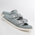 Damskie klapki plecione jasnoniebieskie 100-DP-401-7
