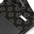 Damskie rękawiczki ze skóry naturalnej z monogramem czarne 39-6L-023-1