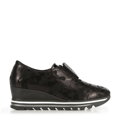 Damskie sneakersy metaliczne na platformie czarne 95-D-651-1