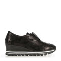 Damskie sneakersy metaliczne na platformie czarne 95-D-651-1