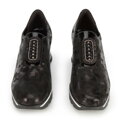 Damskie sneakersy metaliczne na platformie czarne 95-D-651-1