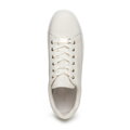 Damskie sneakersy skórzane na platformie kremowe 101-D-972-0