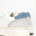 Damskie sneakersy z ekoskóry i skóry zamszowej niebieskie 100-DP-404-7