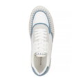 Damskie sneakersy z ekoskóry i skóry zamszowej niebieskie 100-DP-404-7