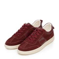 Damskie sneakersy ze skóry zamszowej bordowe 102-D-359-3
