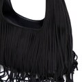 Duża torebka na ramię z frędzlami czarna 102-4Y-410-1