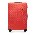 Duża walizka z ABS-u z geometrycznym tłoczeniem czerwona 56-3A-753-30