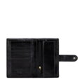 Duży portfel skórzany z zapięciem na napę czarny 21-1-035-L10