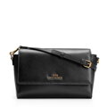 Dámska kožená crossbody kabelka s odnímateľným popruhom Wittchen, čierna - zlatá 102-4E-211-1G