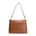 Elegancka torebka na ramię ze skóry naturalnej brązowa 102-4E-612-5