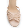 Eleganckie damskie sandały ze skóry naturalnej na szpilce beżowe 102-D-500-9