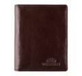 Etui na dokumenty skórzane pionowe brązowe 21-2-163-4