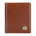 Etui na karty ze skóry z herbem bez zapięcia jasny brąz 10-2-291-5
