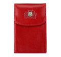Etui na wizytówki ze skóry pionowe czerwone 22-2-151-3