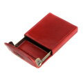 Etui na wizytówki ze skóry pionowe czerwone 22-2-151-3