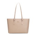 Klasyczna damska shopperka ze skóry naturalnej beżowa 102-4E-626-9