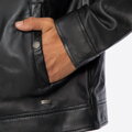 Klasyczna męska kurtka ze skóry naturalnej czarna 101-09-853-1