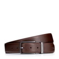 Klasyczny męski pasek ze skóry naturalnej ciemny brąz 102-8M-110-4
