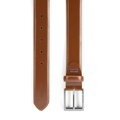 Klasyczny męski pasek ze skóry naturalnej z metalową klamrą brązowy 102-8M-015-1