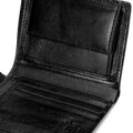Klasyczny męski portfel ze skóry naturalnej z logo czarny 21-1-009-L10