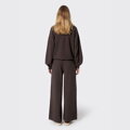 Komplet dresowy z wełny oversize z szerokimi spodniami ciemny brąz 29-99-008-4