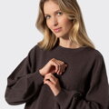 Komplet dresowy z wełny oversize z szerokimi spodniami ciemny brąz 29-99-008-4