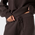 Komplet dresowy z wełny oversize z szerokimi spodniami ciemny brąz 29-99-008-4
