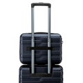 Komplet walizek z polikarbonu w poziome pasy granatowy 56-3P-58K-90