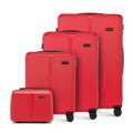 Komplet walizek z ABS-u w drobne paski czerwony 56-3A-60K-30