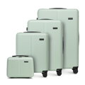 Komplet walizek z ABS-u w drobne paski miętowy 56-3A-60K-80P