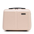Komplet walizek z ABS-u w drobne paski pudrowy róż 56-3A-60K-34P