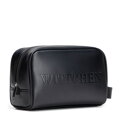 Kosmetyczka z imitacji skóry z logo czarna 29-3Y-900-1