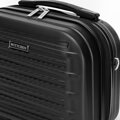 Kosmetyczka z ABS-u w poziome tłoczenie czarna 56-3A-004-11