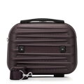Kosmetyczka z ABS-u w poziome tłoczenie brązowa 56-3A-004-44