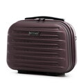Kosmetyczka z ABS-u w poziome tłoczenie brązowa 56-3A-004-44
