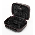 Kosmetyczka z ABS-u w poziome tłoczenie brązowa 56-3A-004-44