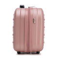 Kosmetyczka z ABS-u w poziome tłoczenie jasny róż 56-3A-004-34