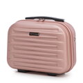 Kosmetyczka z ABS-u w poziome tłoczenie jasny róż 56-3A-004-34